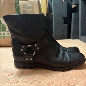 Frye Black Leather Ankle Boots